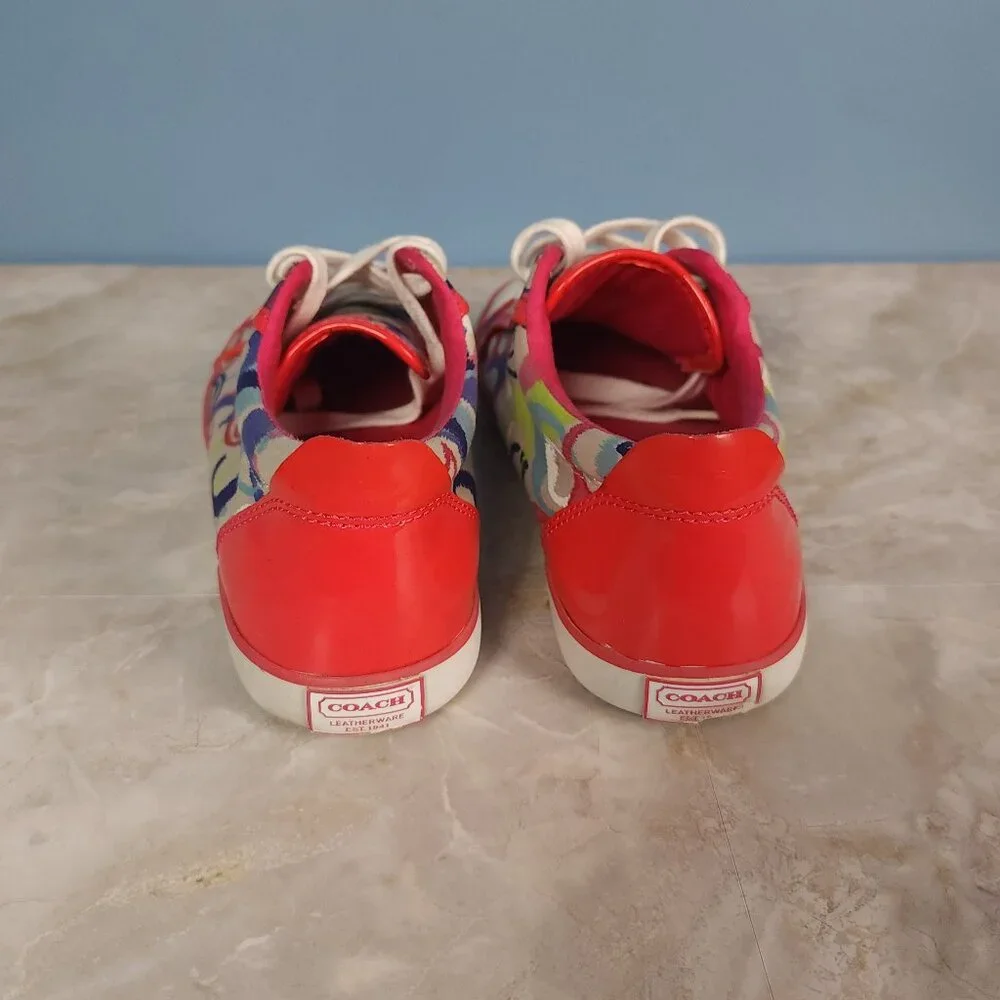 Coach Barrett Poppy Ikat low-top sneakers Sz 7.5 - Picture 5 of 7